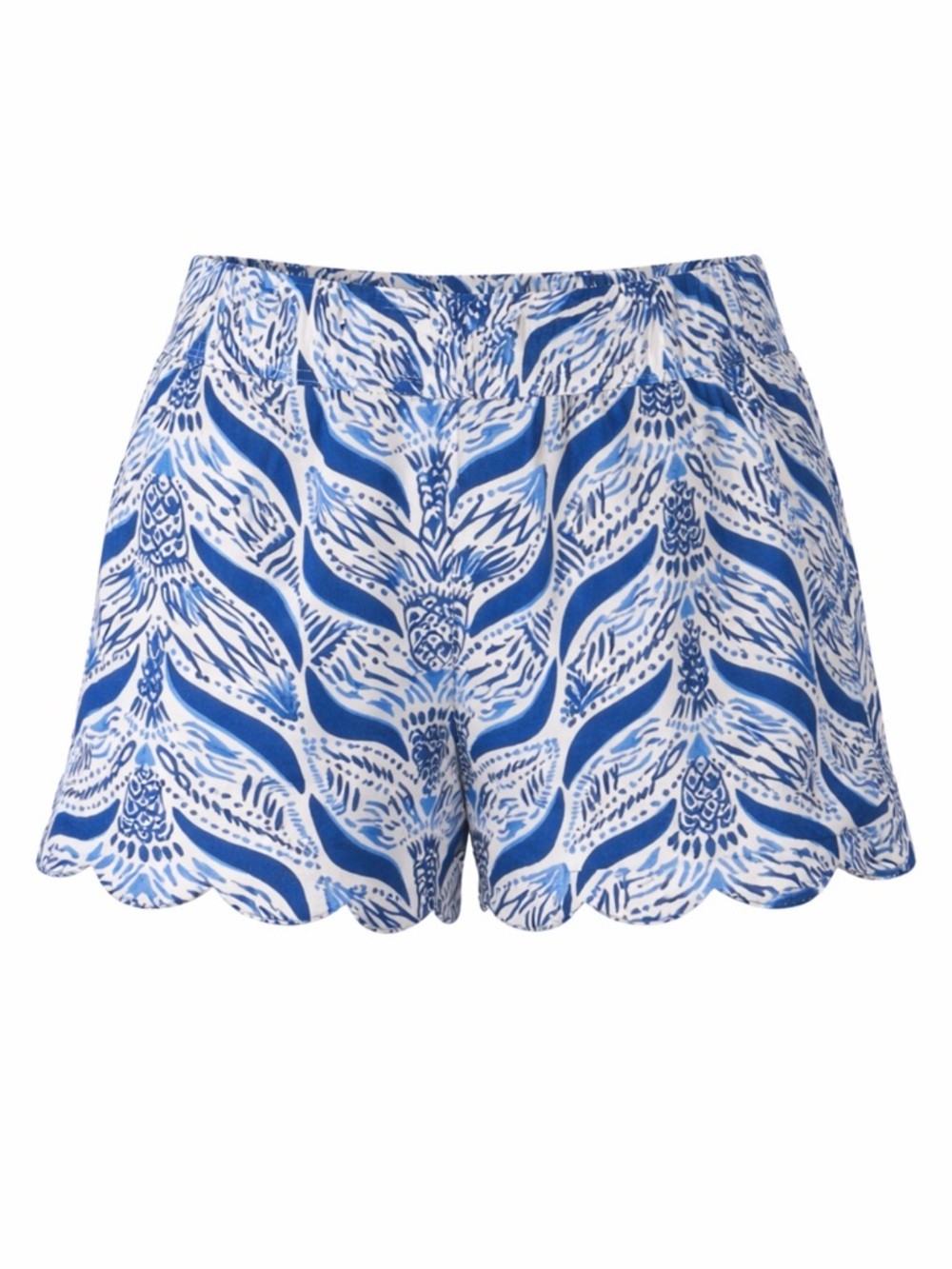 Lilly Pulitzer Lana Scallop Hem Shorts Indigo Sea Dreamin Size S